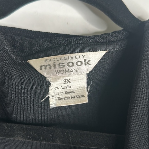 Misook 2 piece set sweater cardigan and sleeveless top size 3x black and… - Picture 7 of 10